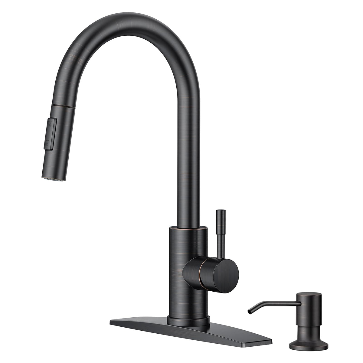 FORIOUS Kitchen Faucet with Pull Down Sprayer, Modern Brushed Nickel
