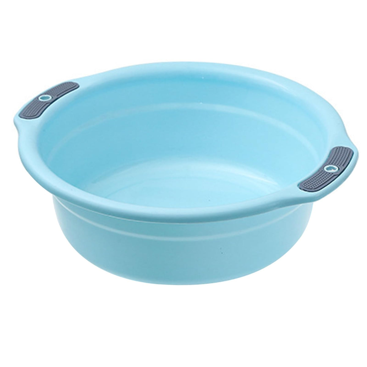 Round Wash Basin, Face Tub Plastic Large Capacity Washbasin Stackable Camping Dishpan for Home Kitchen Outdoor Indoor (12.8 * 3.9 * 9.1in)