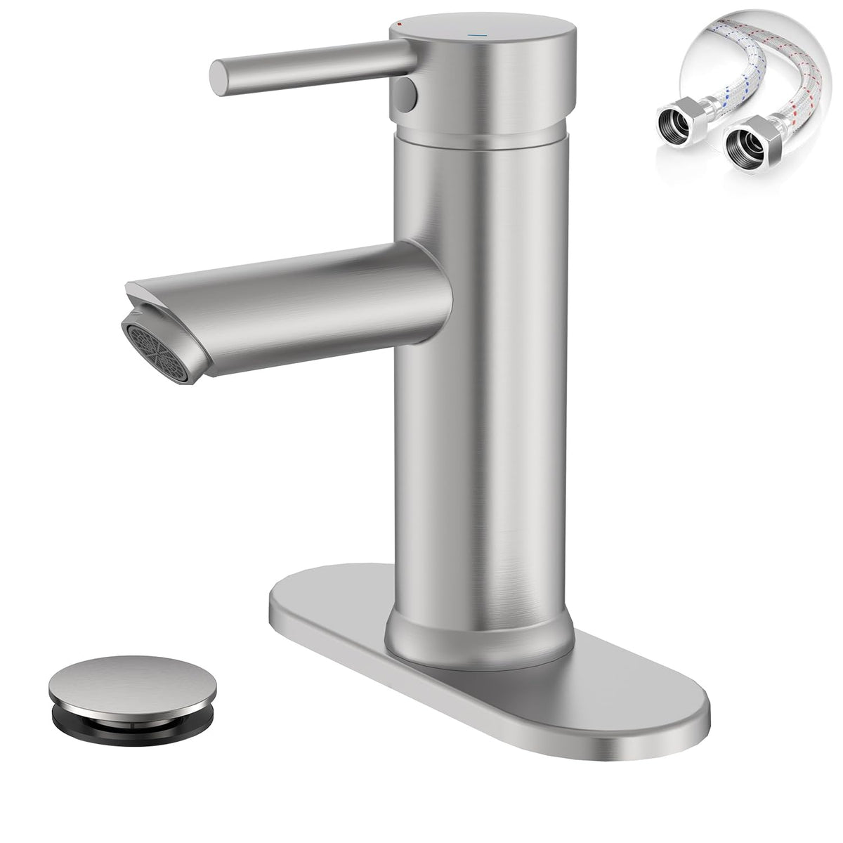 Bathroom Faucet for 1 or 3 Holes, Brass, Chrome