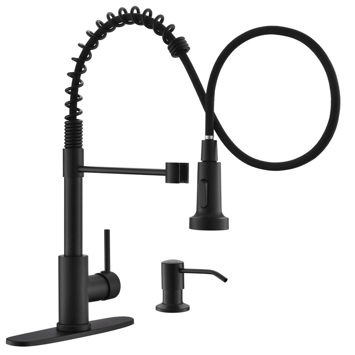 GIMILI Matte Black Touchless Kitchen Faucet with Spring Pull Down Sprayer