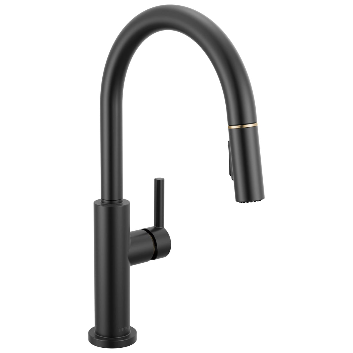 Delta Nicoli Brushed Nickel Kitchen Faucet with Pull Down Sprayer, Modern Single Hole Kitchen Sink Faucet, Single Handle, Stainless Steel 19867LF-SS