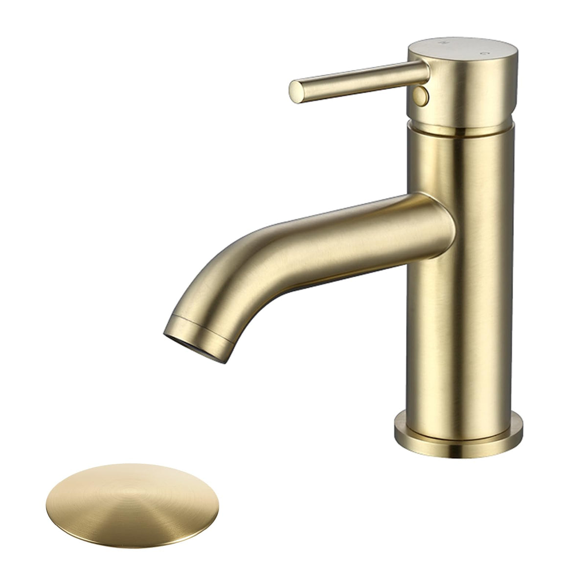 Single Handle Black Bathroom Faucet with Metal Drain Assembly and Escutcheon, Matte Black (Matte Black-JO1)