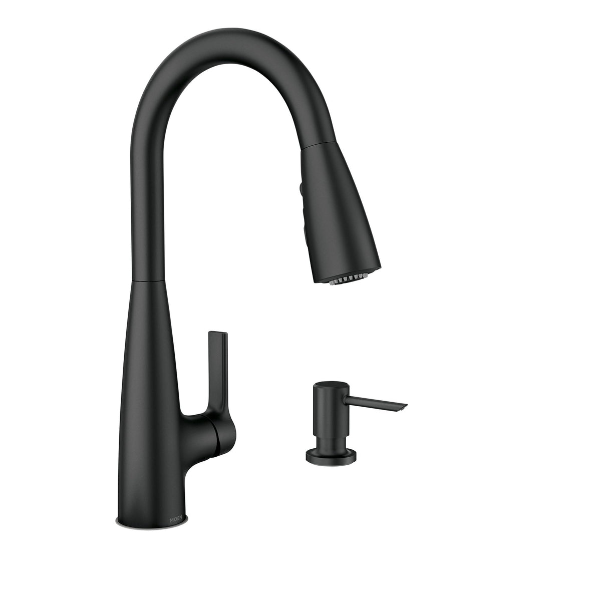 Moen Haelyn Spot Resist Stainless Single-Handle Pull-Down Sprayer Kitchen Faucet Featuring Power Boost for a Faster Clean, Soap Dispenser Included, 87627SRS