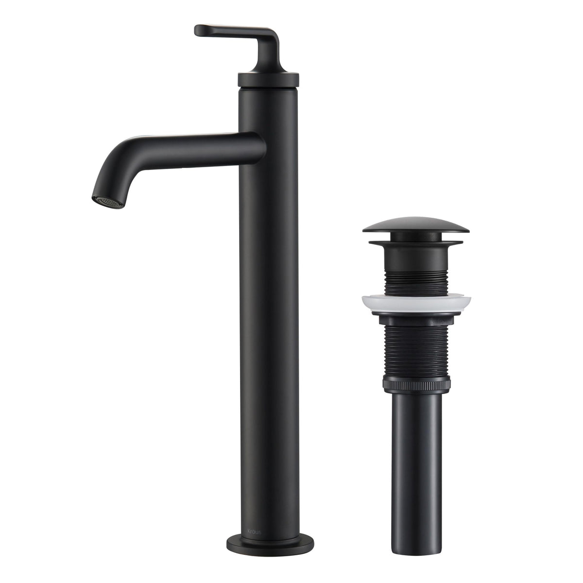 KRAUS Ramus Single Handle Vessel Sink Bathroom Faucet with Pop-Up Drain in Brushed Gold, KVF-1220BG