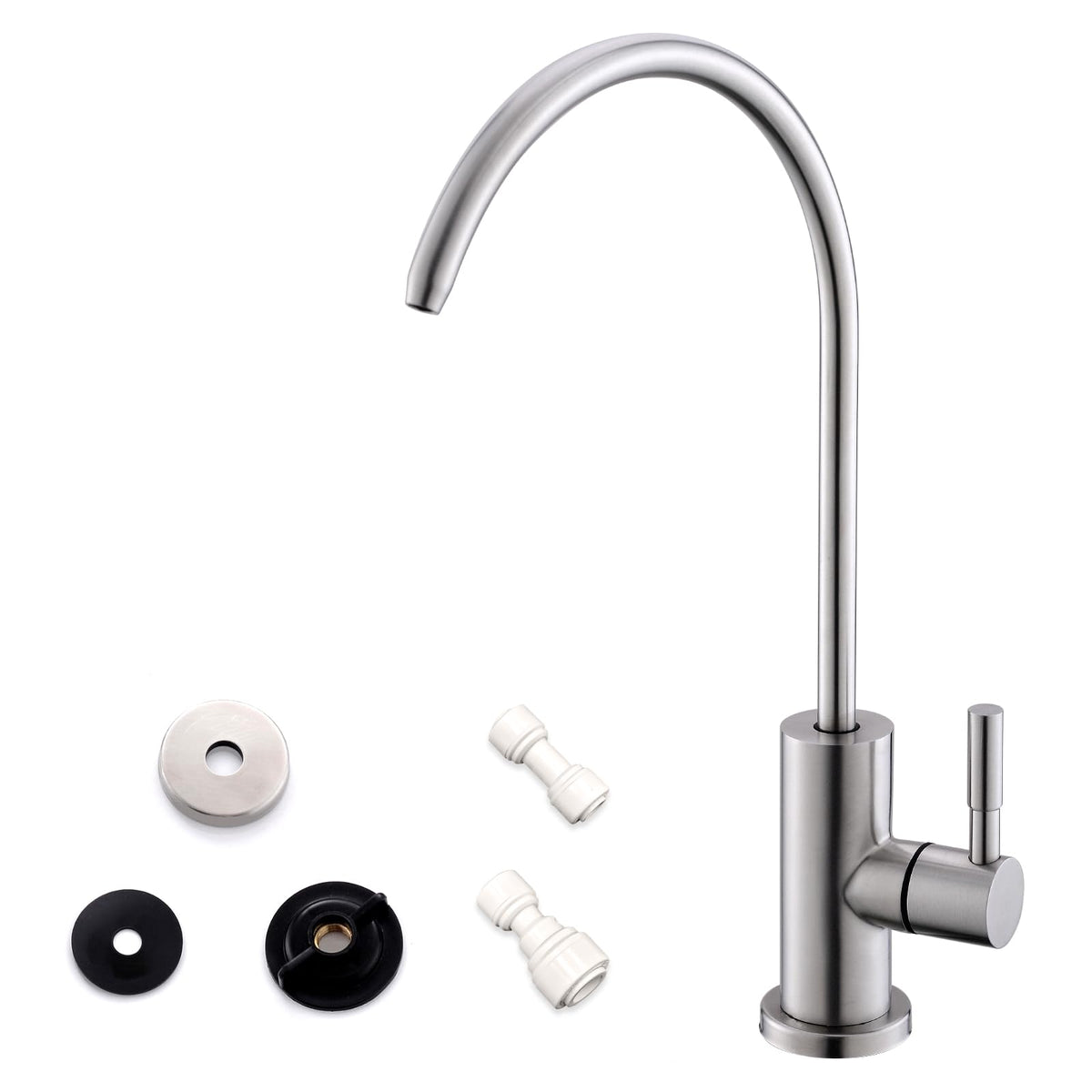 WEWE Black Kitchen Faucet with Pull Down Sprayer, High Arc Bar Sink Faucet