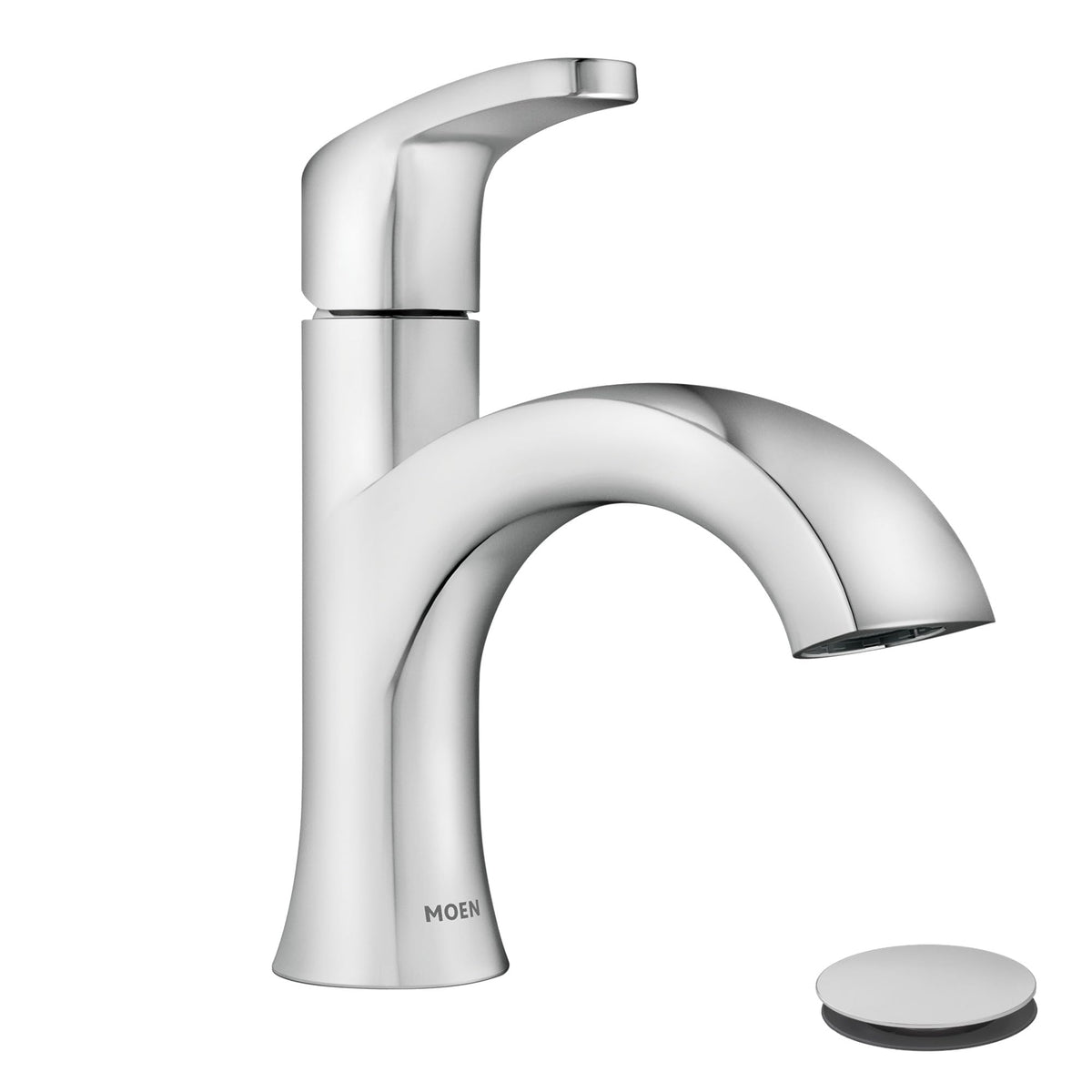 Moen Karis Spot Resist Brushed Nickel One-Handle Single Hole Bathroom Sink Faucet with Optional Deck Plate, 84346SRN