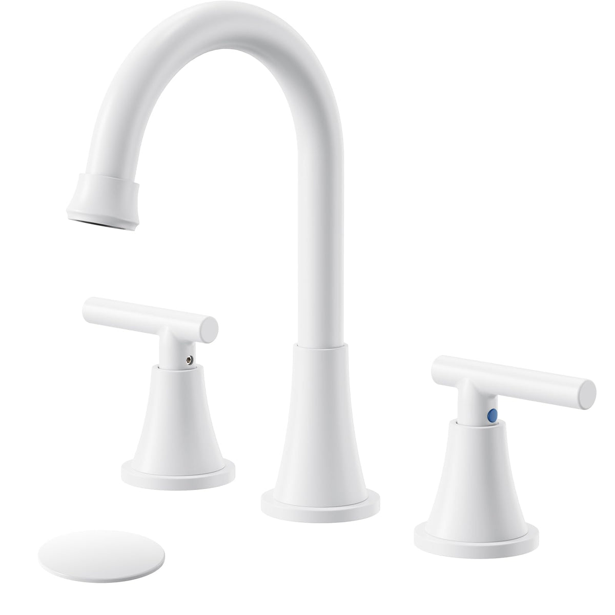 Bathroom Faucet 3 Hole, Matte Black Faucets with Drain and Supply Lines