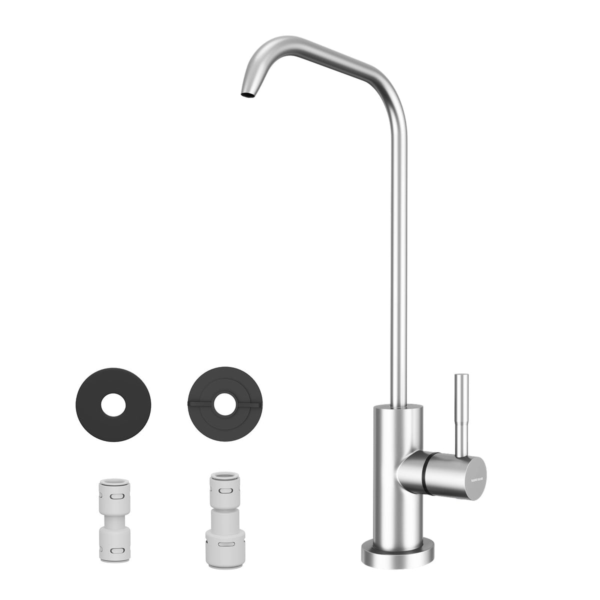 WEWE High-Arc Pull-Down Kitchen Faucet, Brushed Nickel, 3-Mode Sprayer