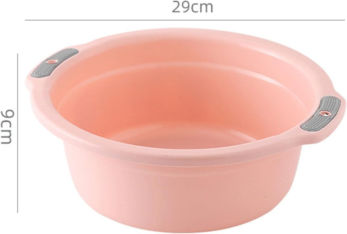 Plastic Washing Basin, Multipurpose Face Foot Washbasin Tub Laundry Tub with Double Handles for Home Bathroom Adults Baby (S)