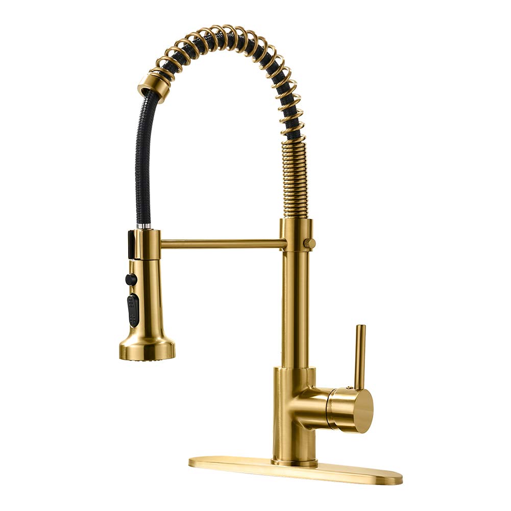 AIMADI Modern Kitchen Faucet Pull Down Sprayer,Stainless Steel Single Handle Kitchen Sink Faucet with LED Light,Brushed Nickel