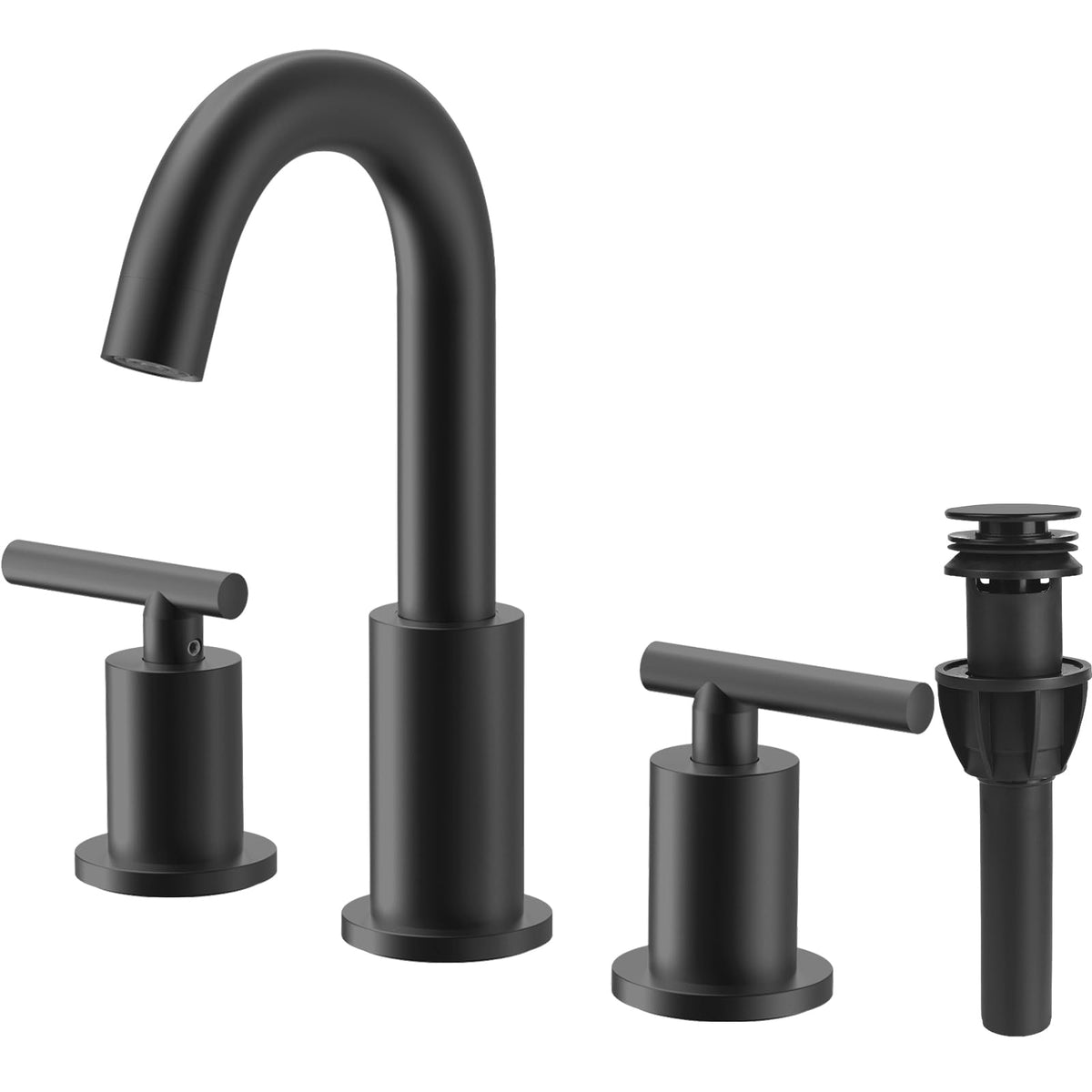 TRUSTMI Brushed Gold Bathroom Faucet 3 Hole 8 Inch Widespread, Swivel Spout