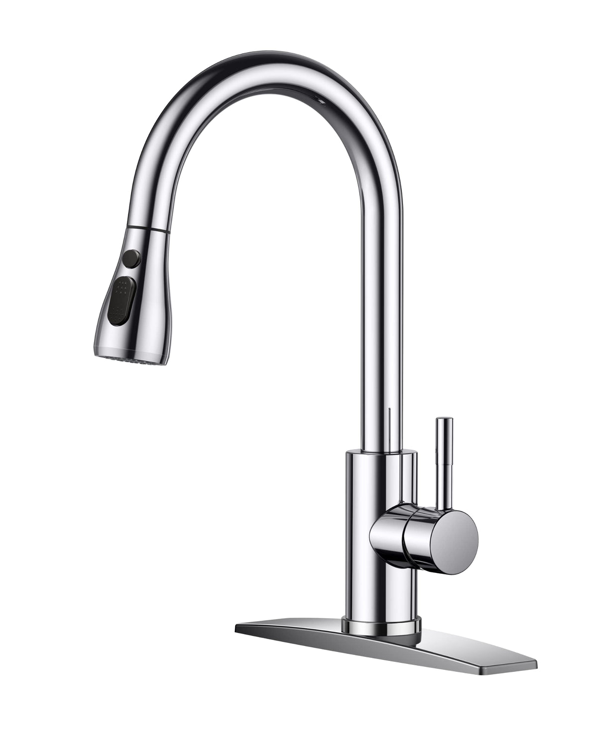 FORIOUS Kitchen Faucets Pull Down Sprayer, Stainless Steel, Brushed Nickel
