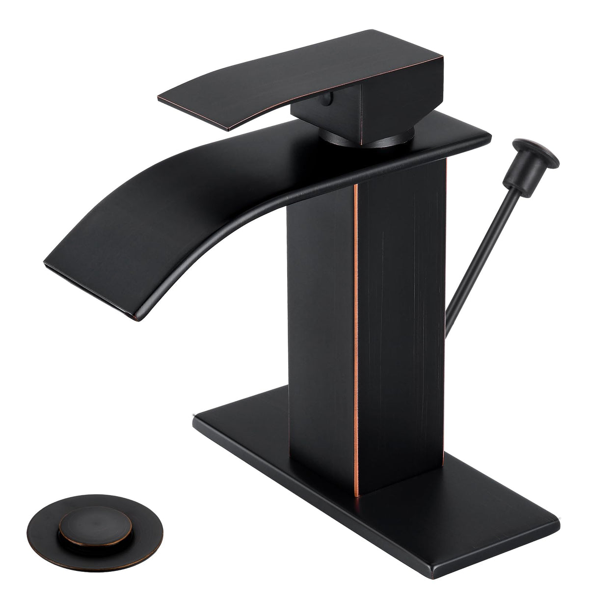 Bathroom Faucet Brushed Nickel Waterfall Single Handle Vanity Faucet