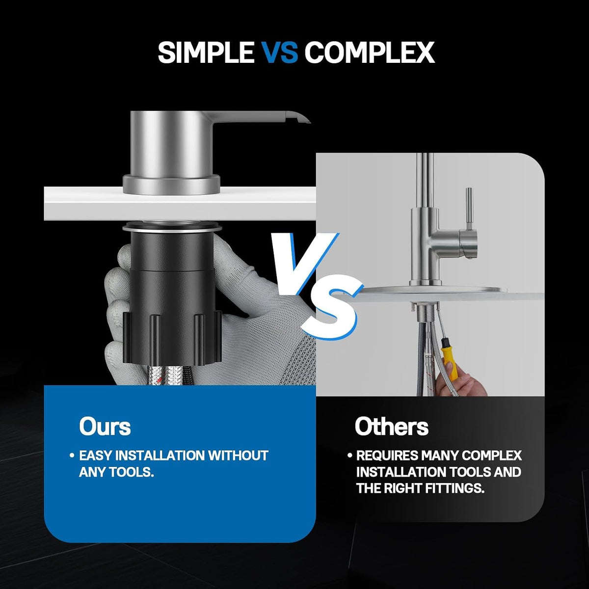 WEWE High-Arc Pull-Down Kitchen Faucet, Brushed Nickel, 3-Mode Sprayer