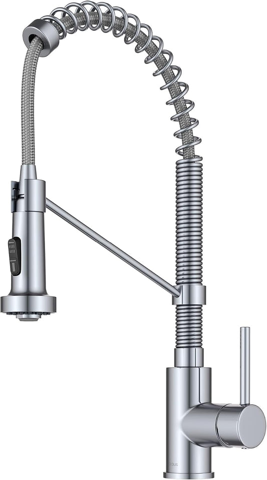 KRAUS Chrome 18.75 in Commercial Pull Down Kitchen Faucet KPF-1610CH