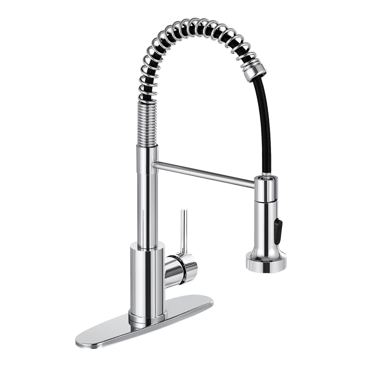 DJS Kitchen Sink Faucet with Pull Down Sprayer Single Handle Matte Black