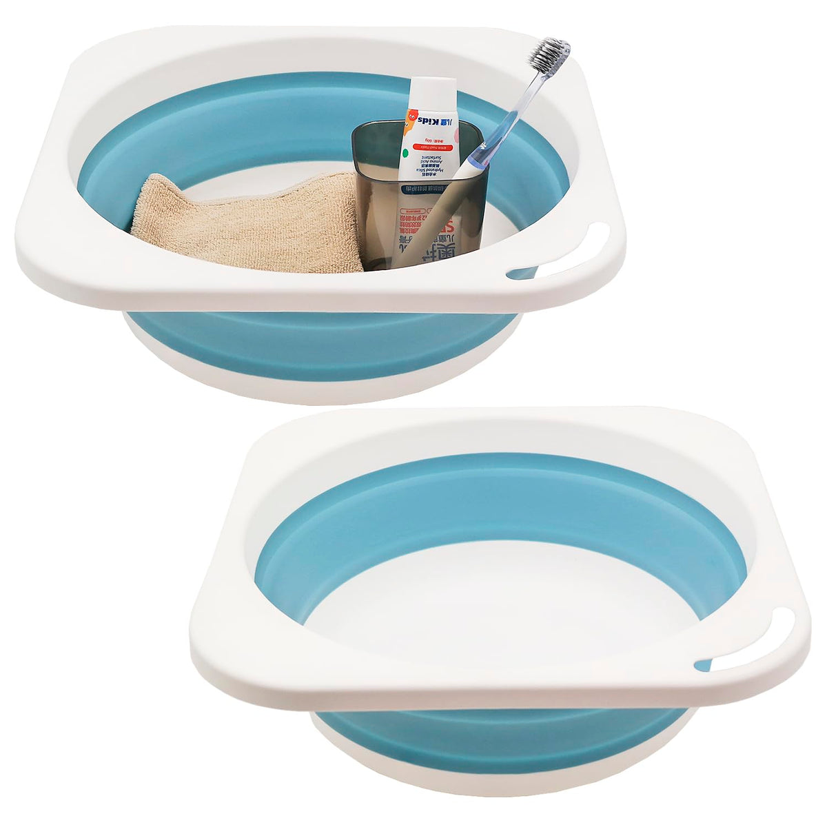 Collapsible Plastic Wash Basin 5L(1.4 Gallon), Kitchen Dishpan, Floding Small Bathtub, Space Saving Plastic Wash Bin for Dorm Camping Supplies Fishing Travel and Home (Grey 1 pcs)