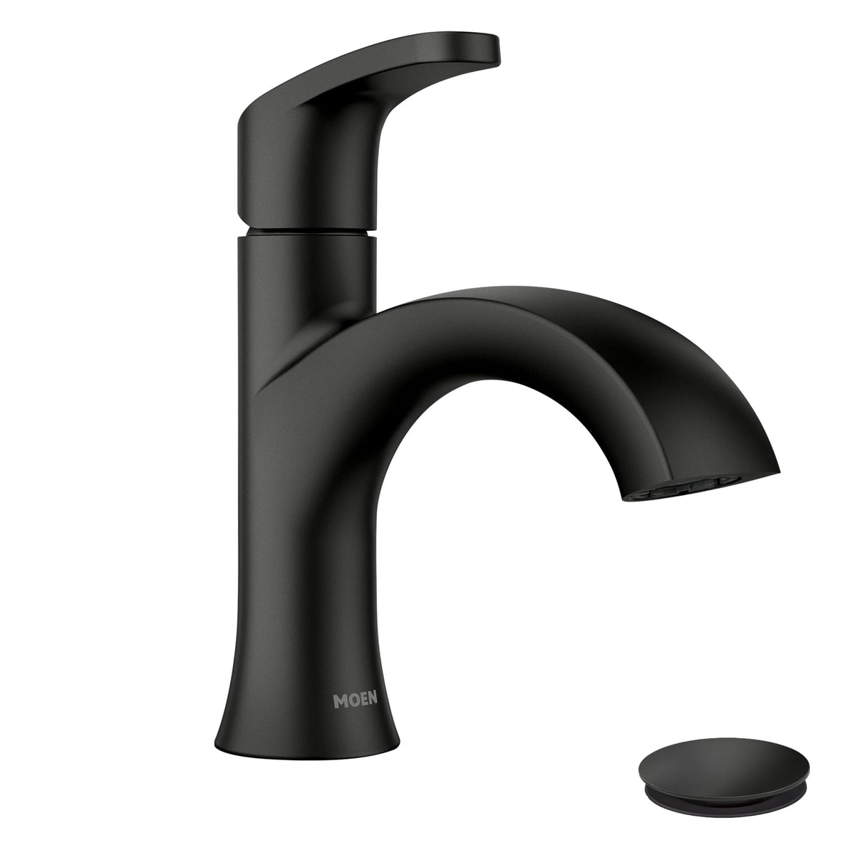 Moen Karis Spot Resist Brushed Nickel One-Handle Single Hole Bathroom Sink Faucet with Optional Deck Plate, 84346SRN
