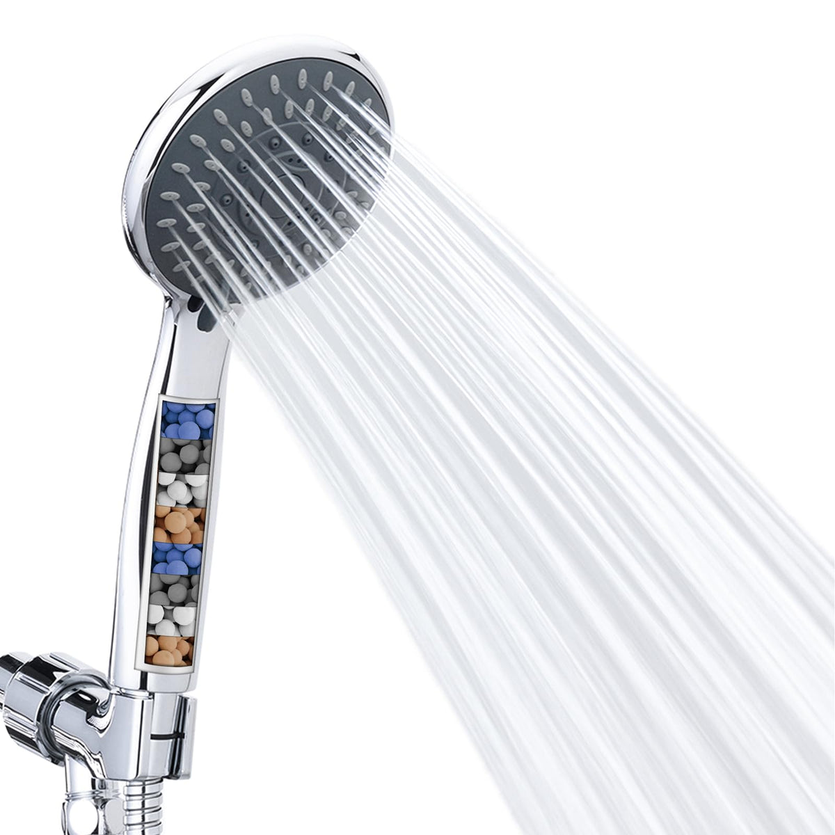 Briout Handheld Shower Head High Pressure 5-Settings with Hose, Chrome
