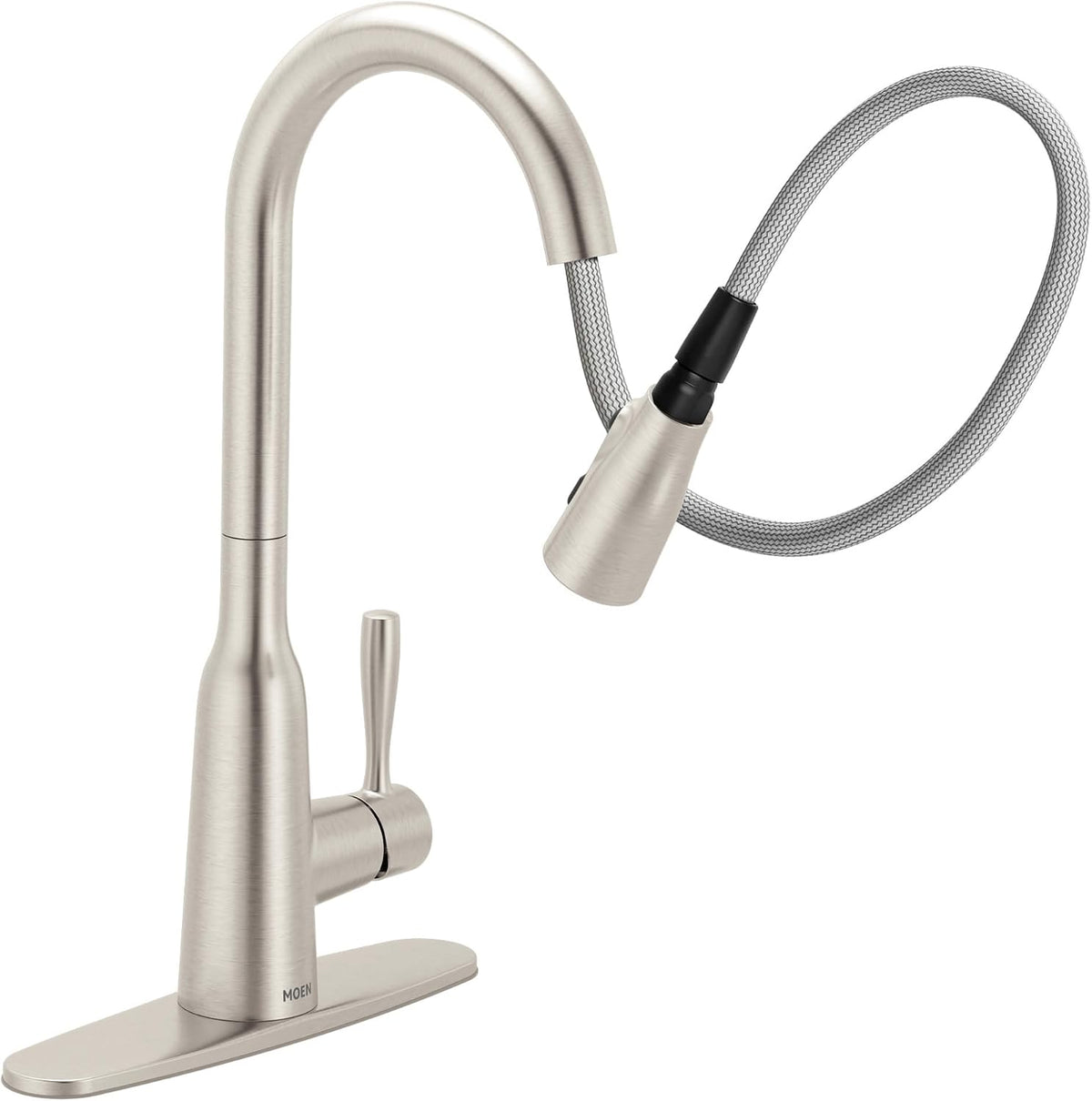 Moen Orivesi Stainless Pulldown Kitchen Faucet with Power Boost, Transitional Kitchen Faucet, One-Handle Single Hole High Arc, Easy Installation, Spot Resist Finish, 87891SRS