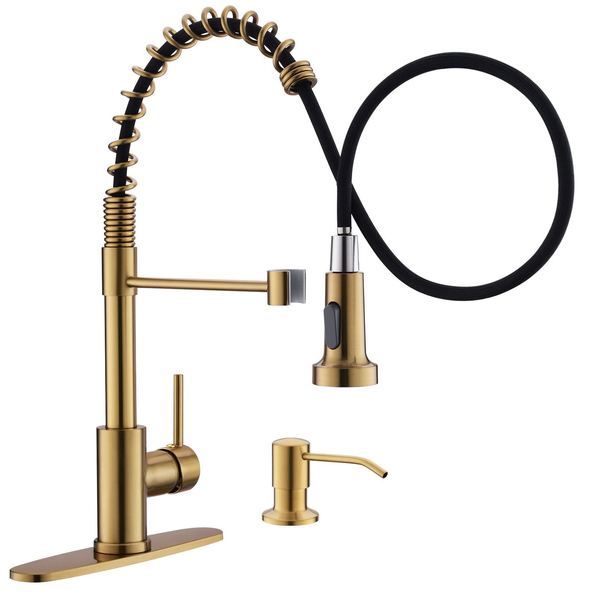 GIMILI Matte Black Touchless Kitchen Faucet with Spring Pull Down Sprayer