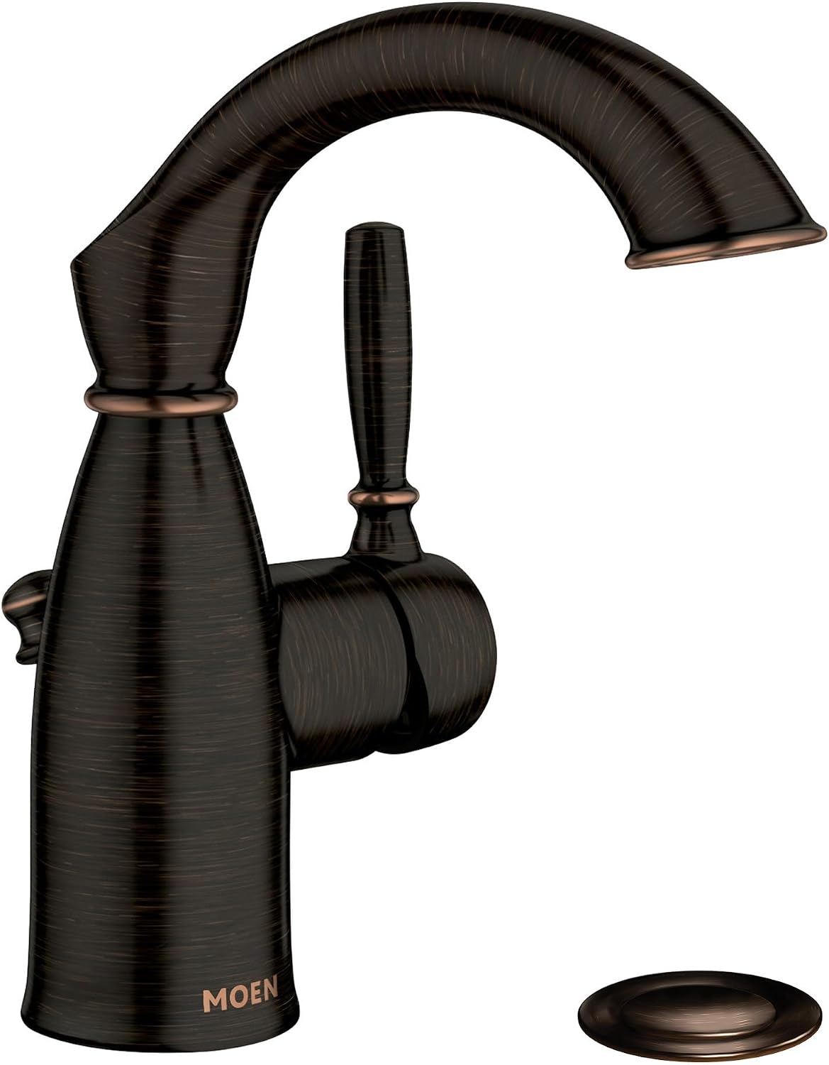 Moen Sarona Mediterranean Bronze One-Handle Single Hole Rustic Farmhouse Bathroom Sink Faucet with Optional Deckplate, 84144BRB