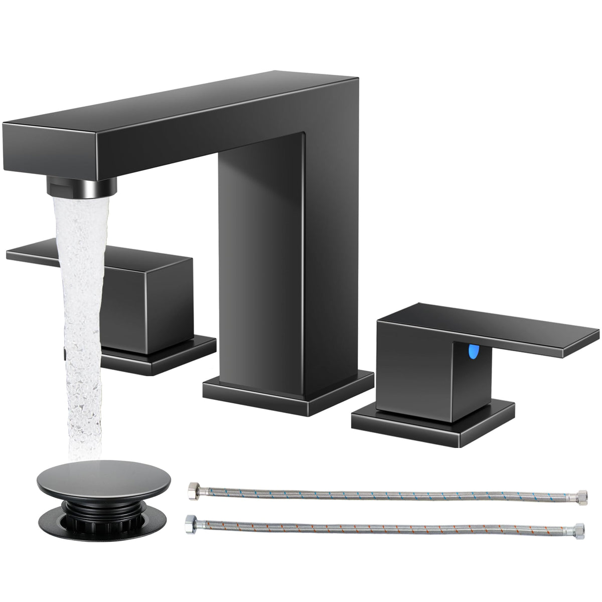 Cobbe Waterfall Bathroom Faucet, Brushed Nickel 4 Inch Centerset 3 Hole