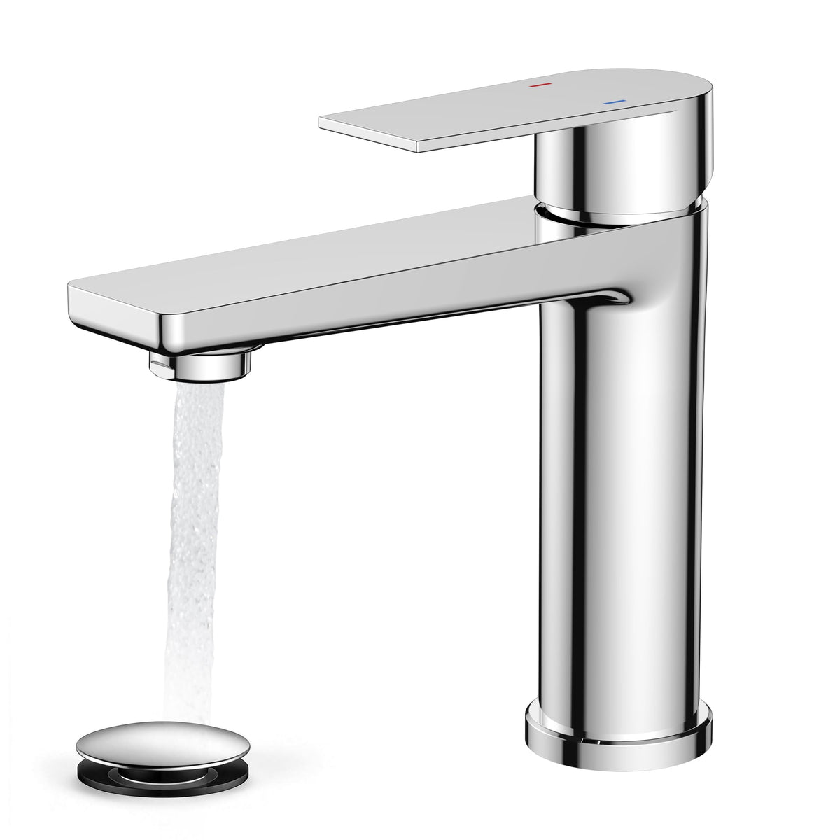 FORIOUS Single Hole Bathroom Faucet Black Matte, Commercial Faucet