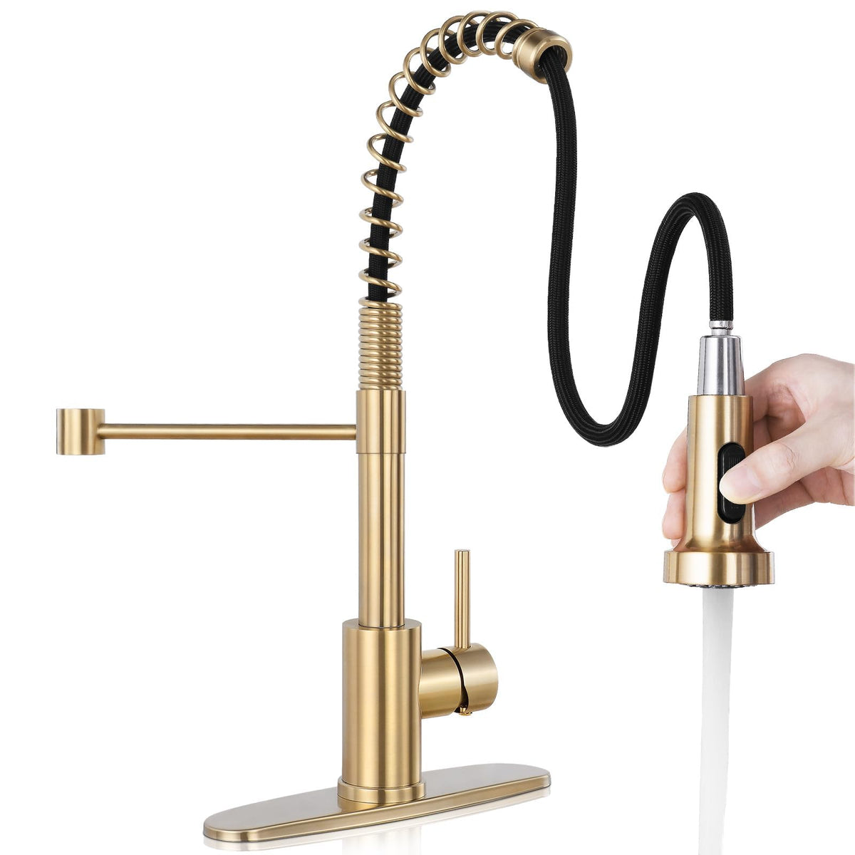 Kitchen Faucet with Pull Down Sprayer, Brushed Nickel