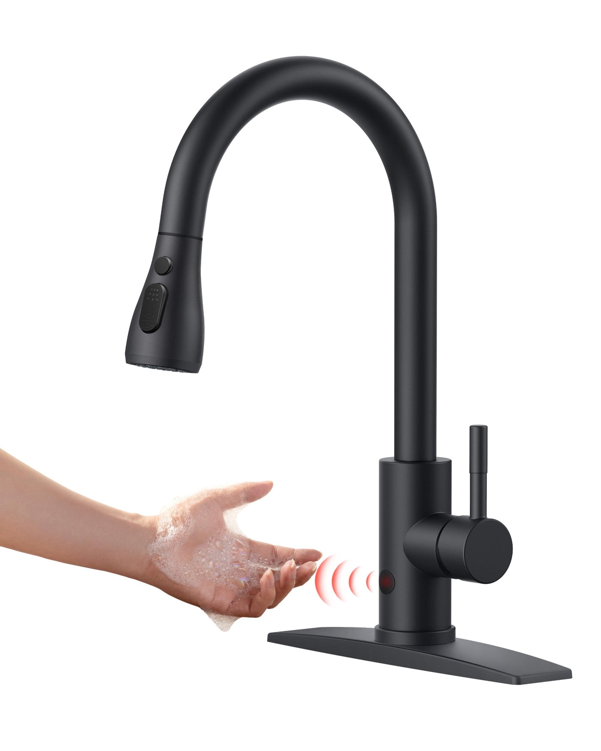 FORIOUS Kitchen Faucets Pull Down Sprayer, Stainless Steel, Brushed Nickel
