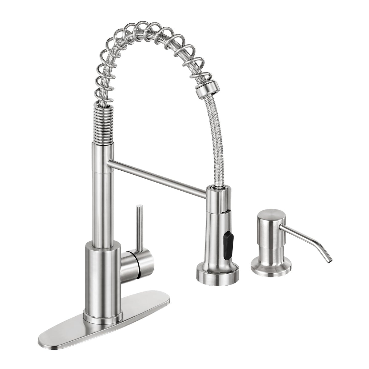 DJS Kitchen Sink Faucet with Pull Down Sprayer Single Handle Matte Black