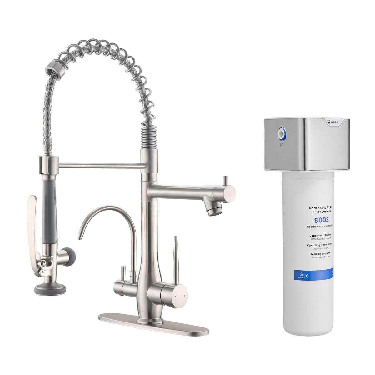 GIMILI Commercial Kitchen Sink Faucet with Pull Down Sprayer Brushed Nickel