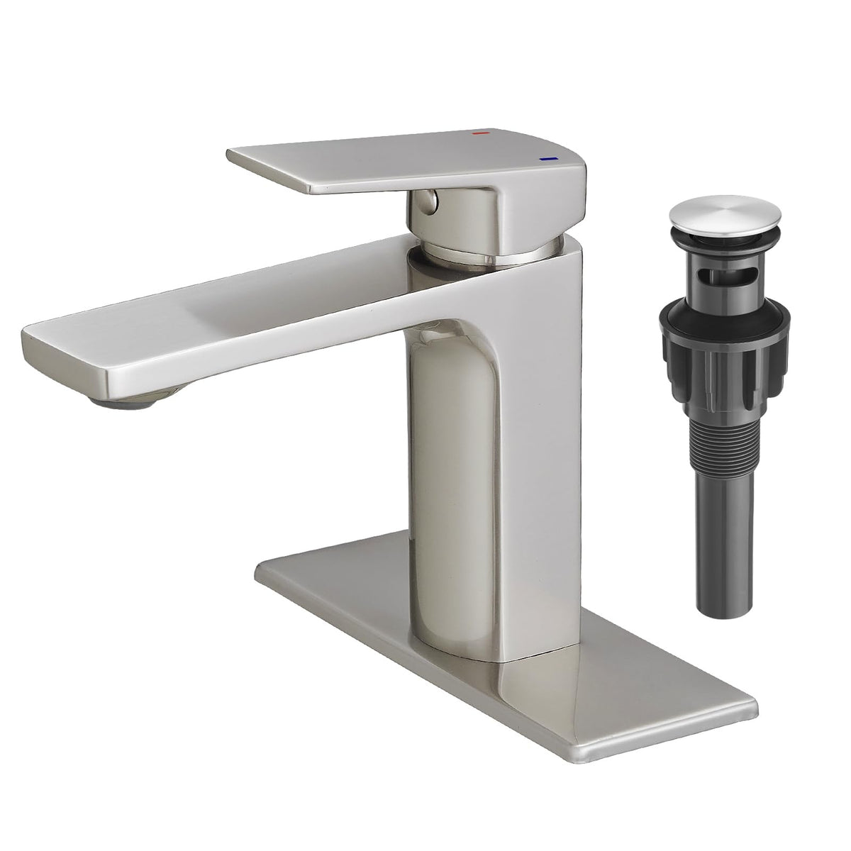 VOTON Chrome Bathroom Faucet Single Handle Bathroom Sink Faucet Lavatory Vanity Faucet with Pop Up Drain & Water Supply Lines