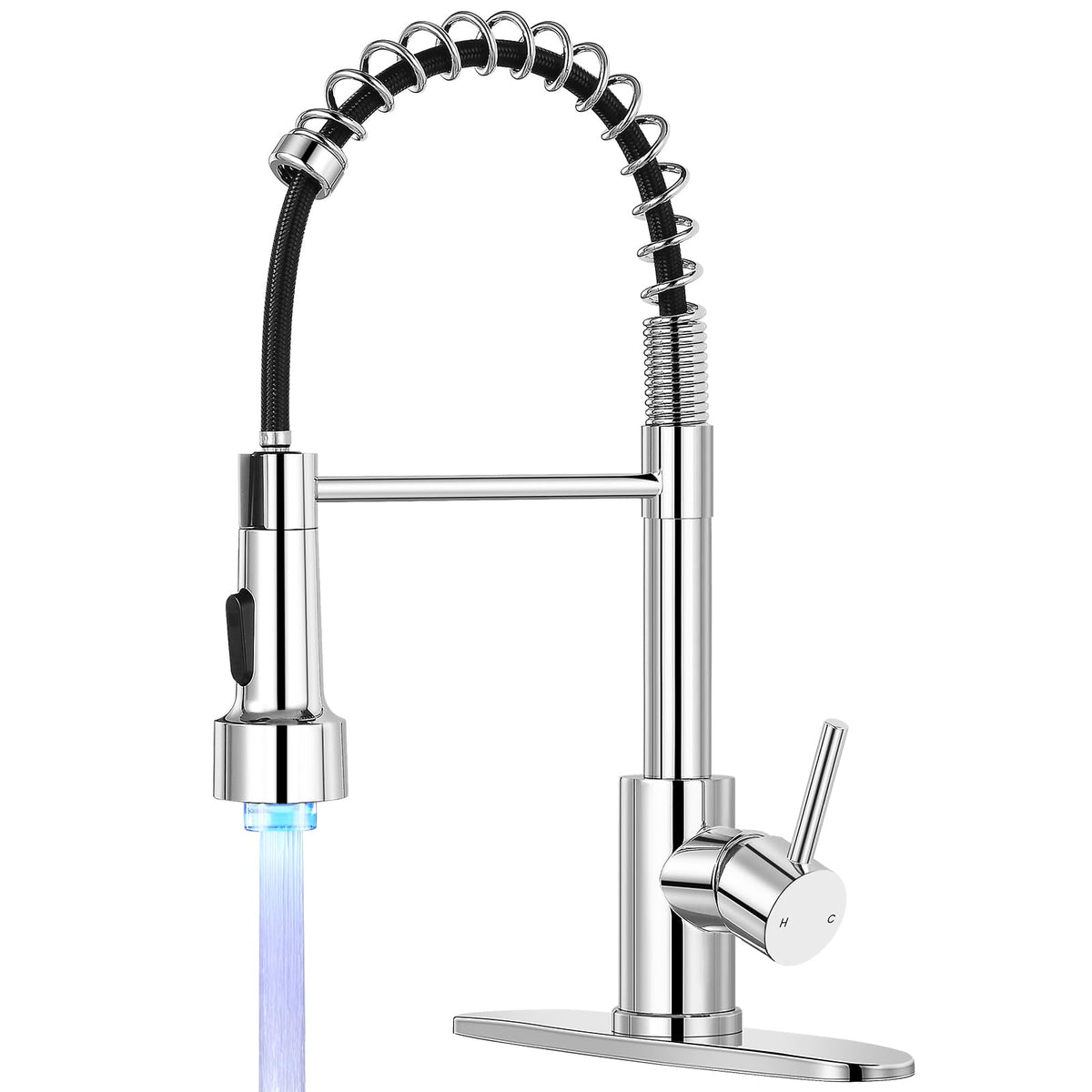 Kitchen Faucet with Pull Down Sprayer, Brushed Nickel
