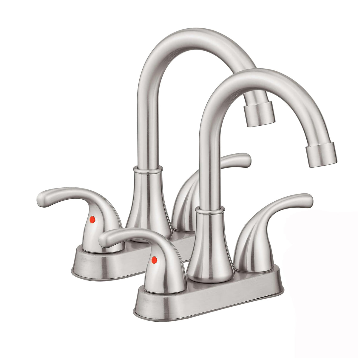 Bathroom Sink Faucet FRANSITON 4 Inch 2 Handle Bathroom Sinks Faucets Lead-Free Oil Rubbed Bronze Bath Sinks Faucets with Pop-up Drain Stopper and Supply Hoses