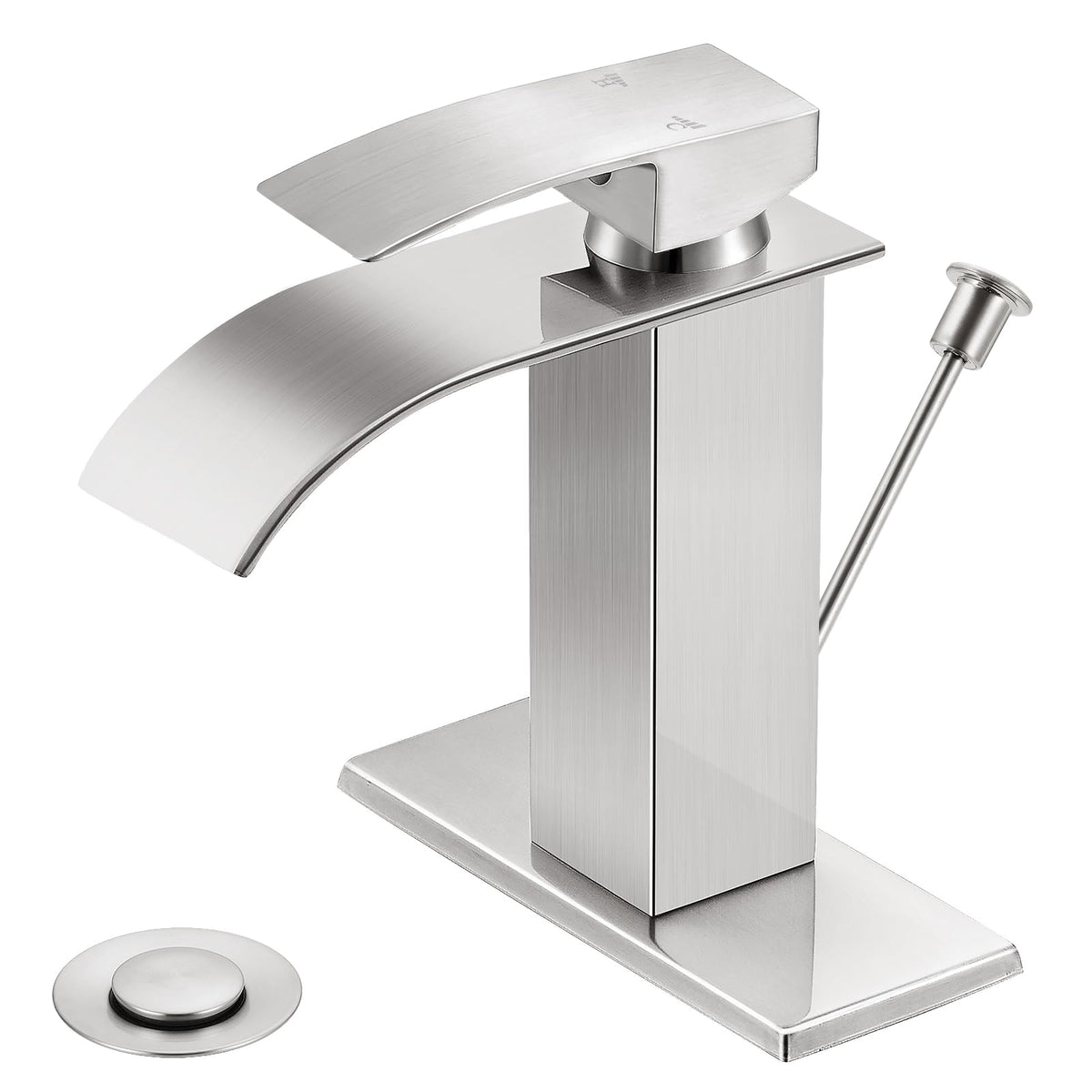 Bathroom Faucet Brushed Nickel Waterfall Single Handle Vanity Faucet