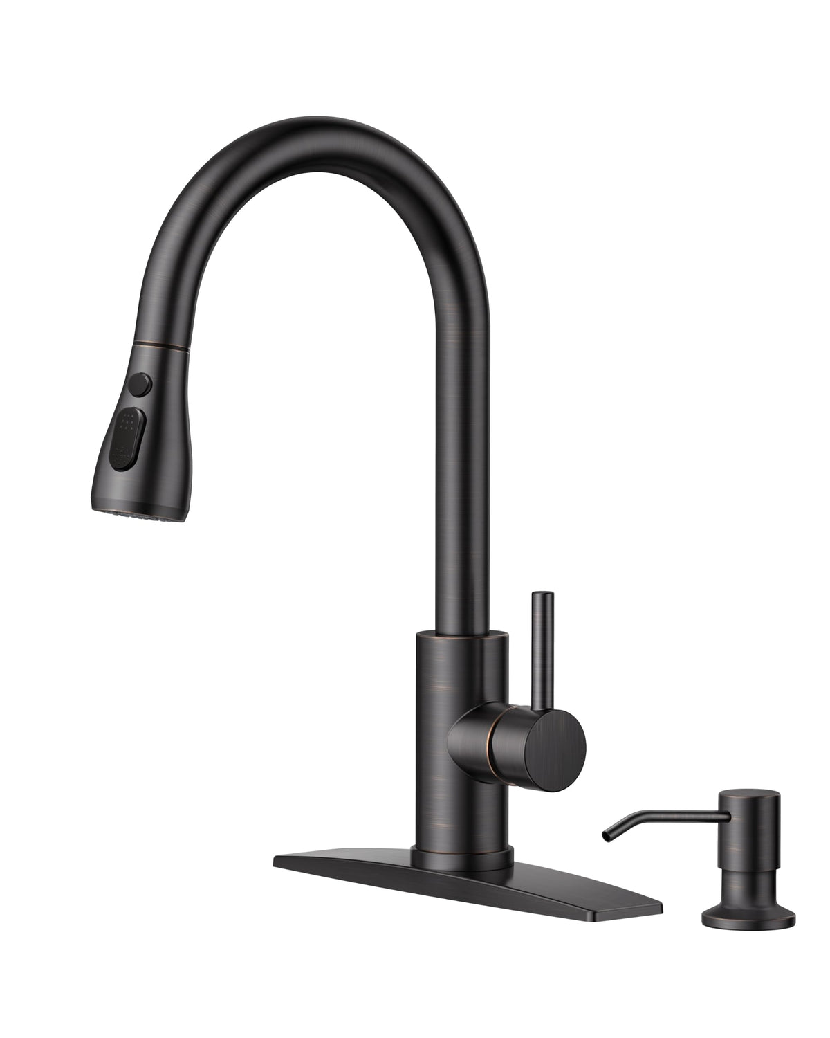 FORIOUS Kitchen Faucets Pull Down Sprayer, Stainless Steel, Brushed Nickel