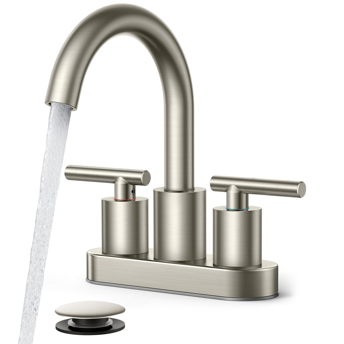 FORIOUS 8 Inch Brushed Gold Bathroom Faucet 3 Hole, Widespread Gold Faucet