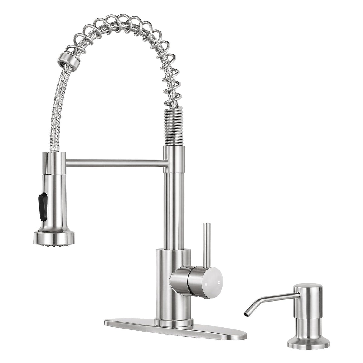 Kitchen Faucet with Pull Down Sprayer, Brushed Nickel