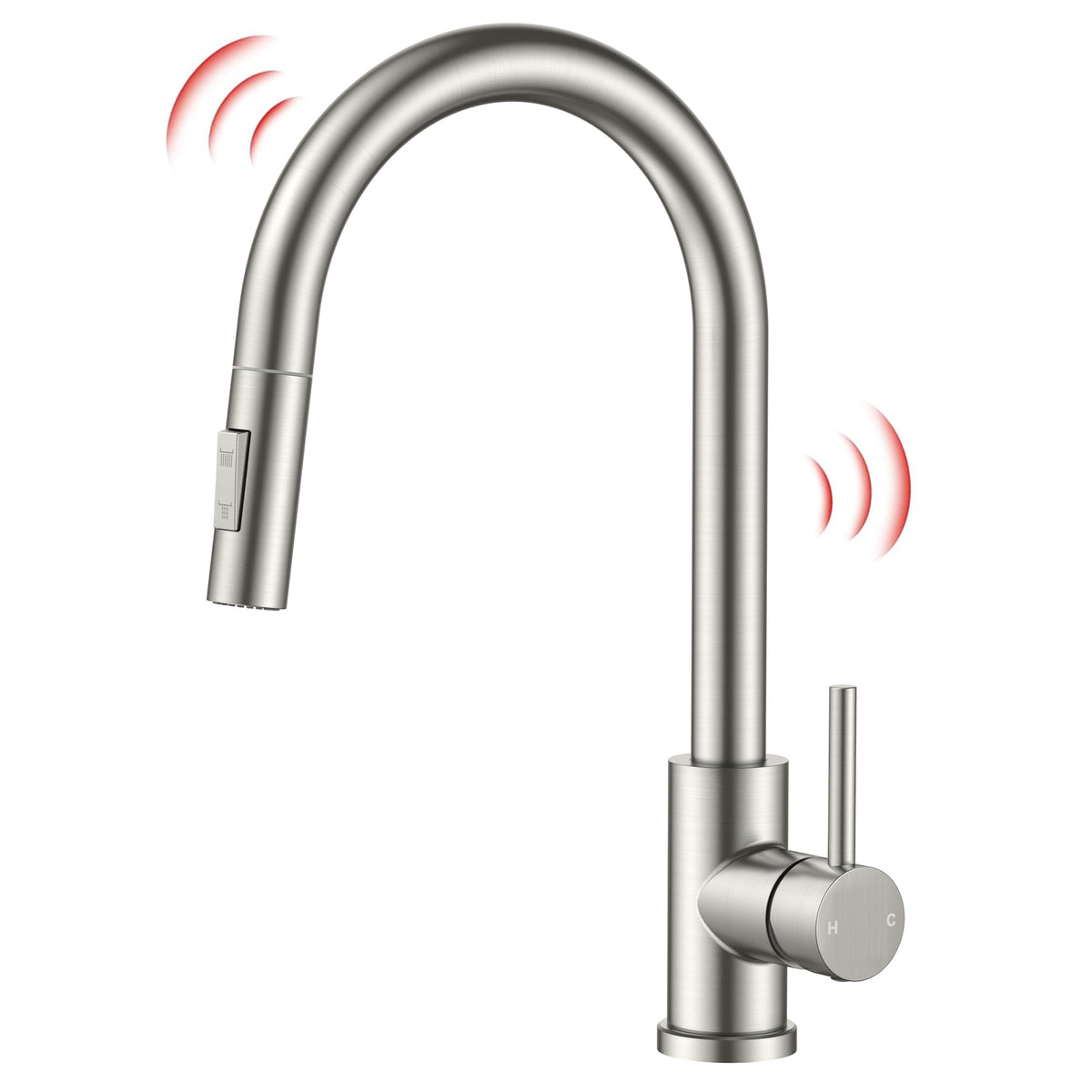 FORIOUS Kitchen Faucet, 2-Mode Pull Down Sprayer, Classic Brushed Gold