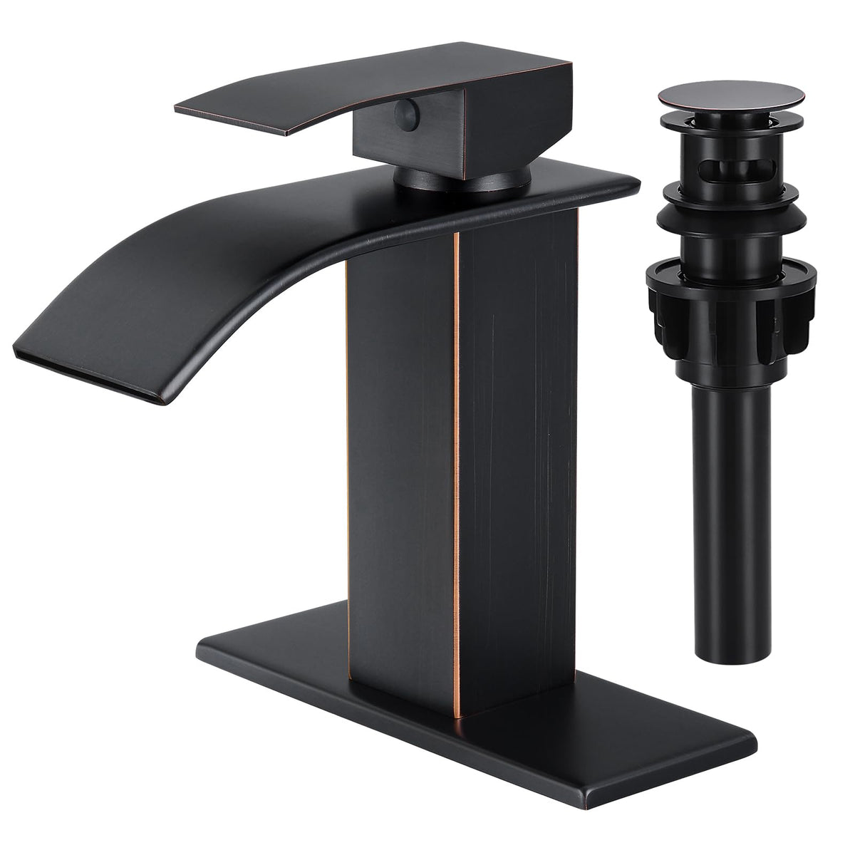 Bathroom Faucet Brushed Nickel Waterfall Single Handle Vanity Faucet