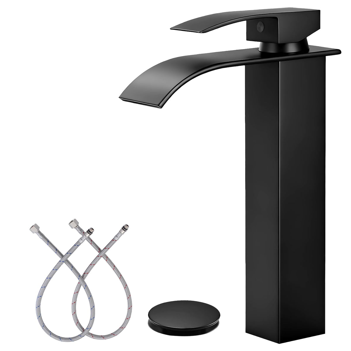 Bathroom Faucet Brushed Nickel Waterfall Single Handle Vanity Faucet