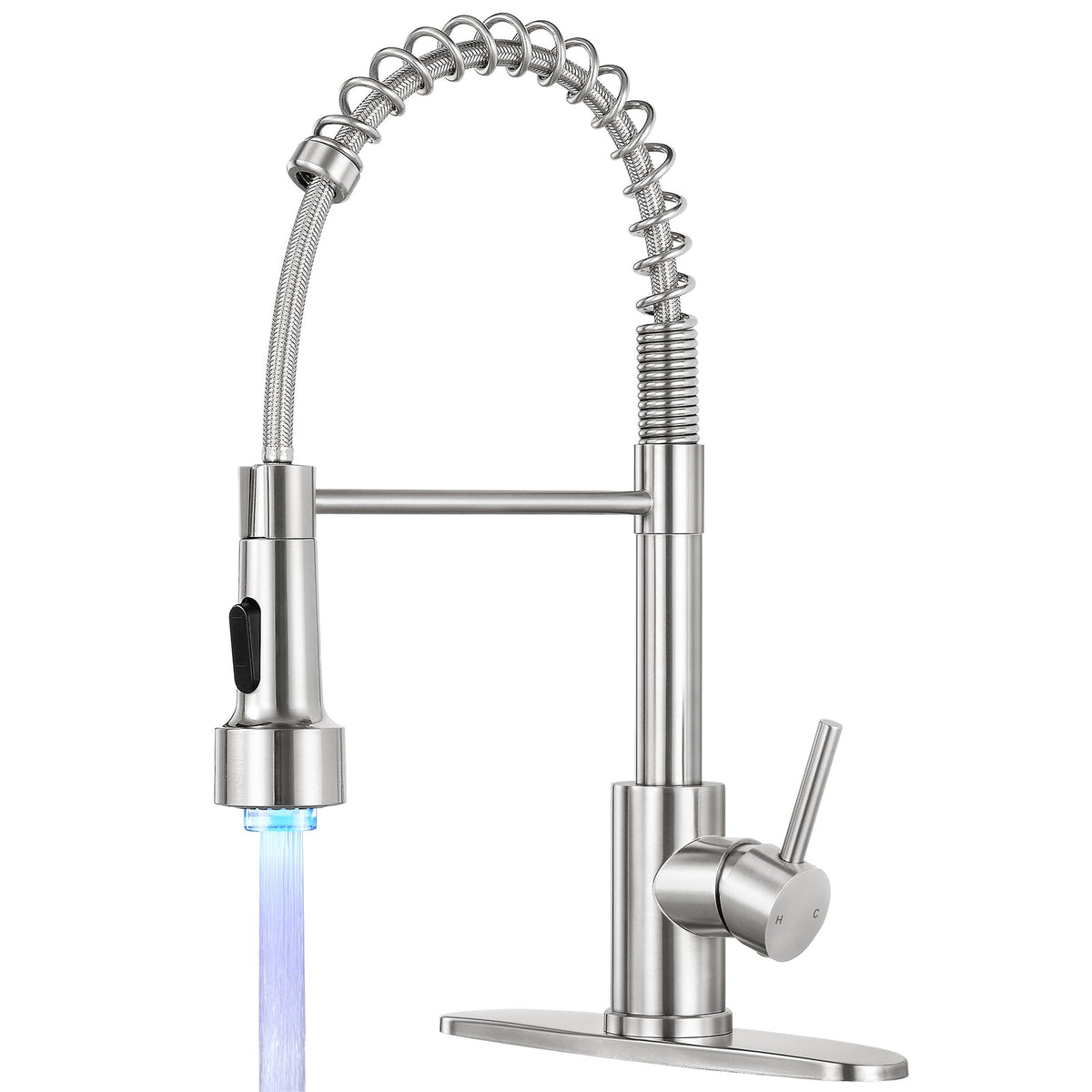 Kitchen Faucet with Pull Down Sprayer, Brushed Nickel