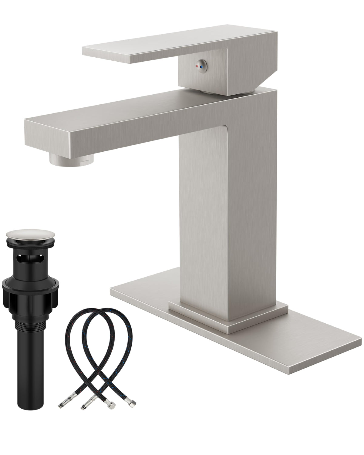 Midanya Bathroom Faucets 1 Hole Single Handle,Brushed Nickel