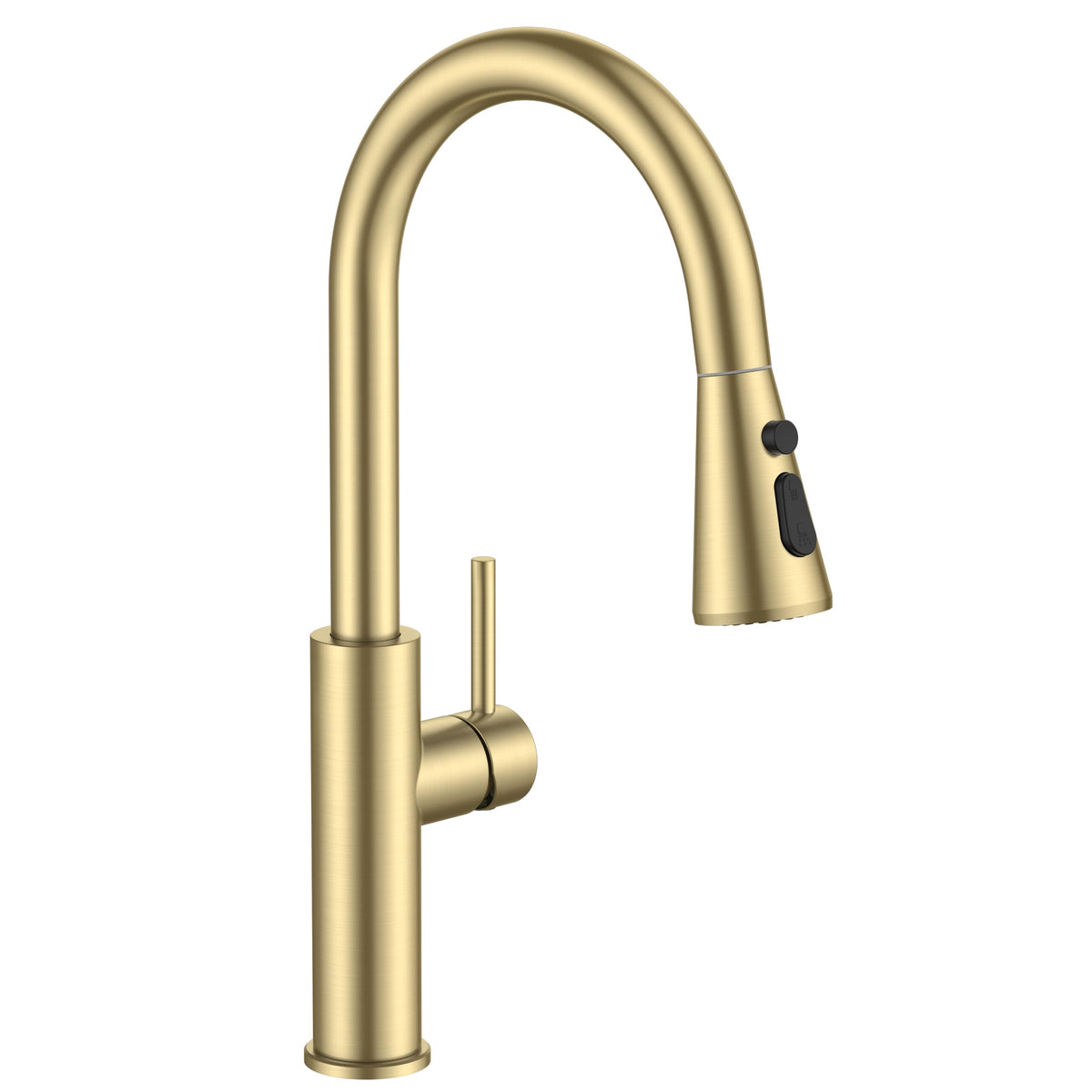 FORIOUS Black Kitchen Faucet with Pull Down Sprayer, Stainless Steel