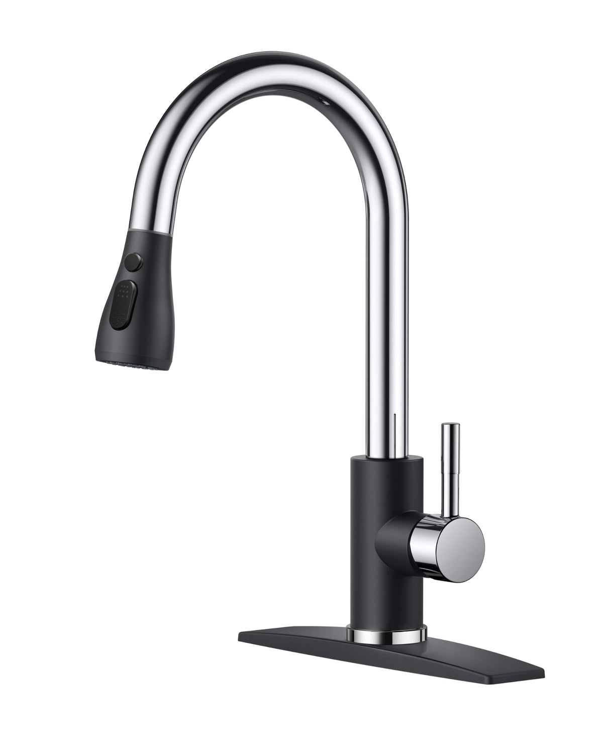 FORIOUS Kitchen Faucets Pull Down Sprayer, Stainless Steel, Brushed Nickel