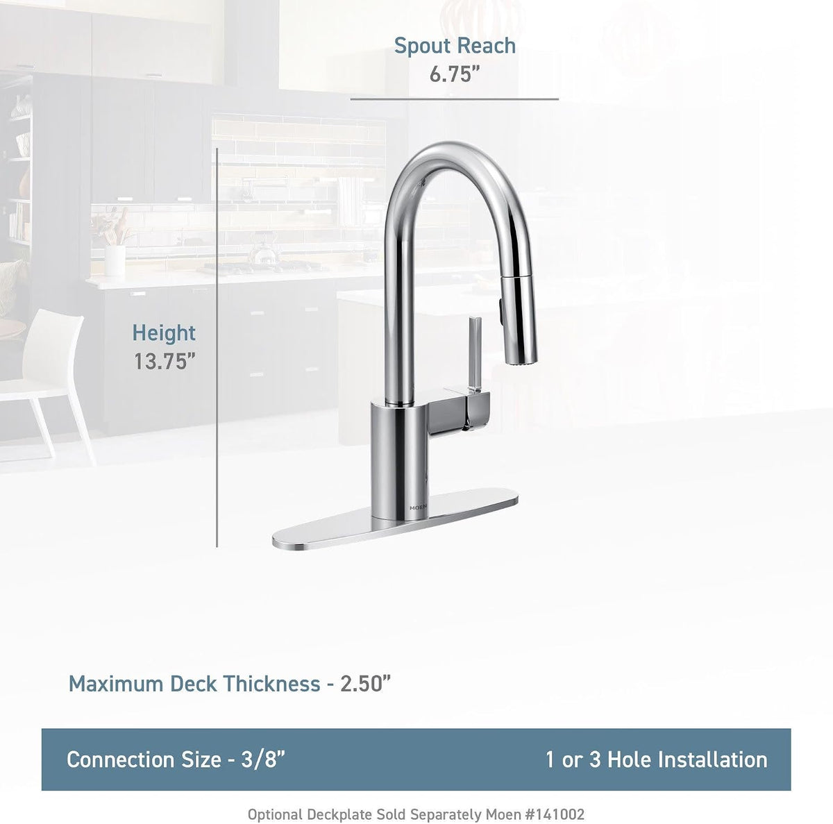 Moen Align Spot Resist Stainless One-Handle Modern Pulldown Bar Faucet with Power Clean and Reflex Docking System, 5965SRS