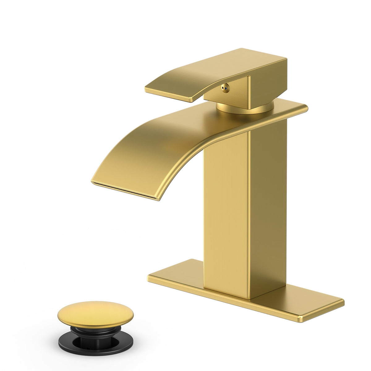 Ryuwanku Waterfall Bathroom Faucet, Matte Black Stainless Steel, 1-Handle