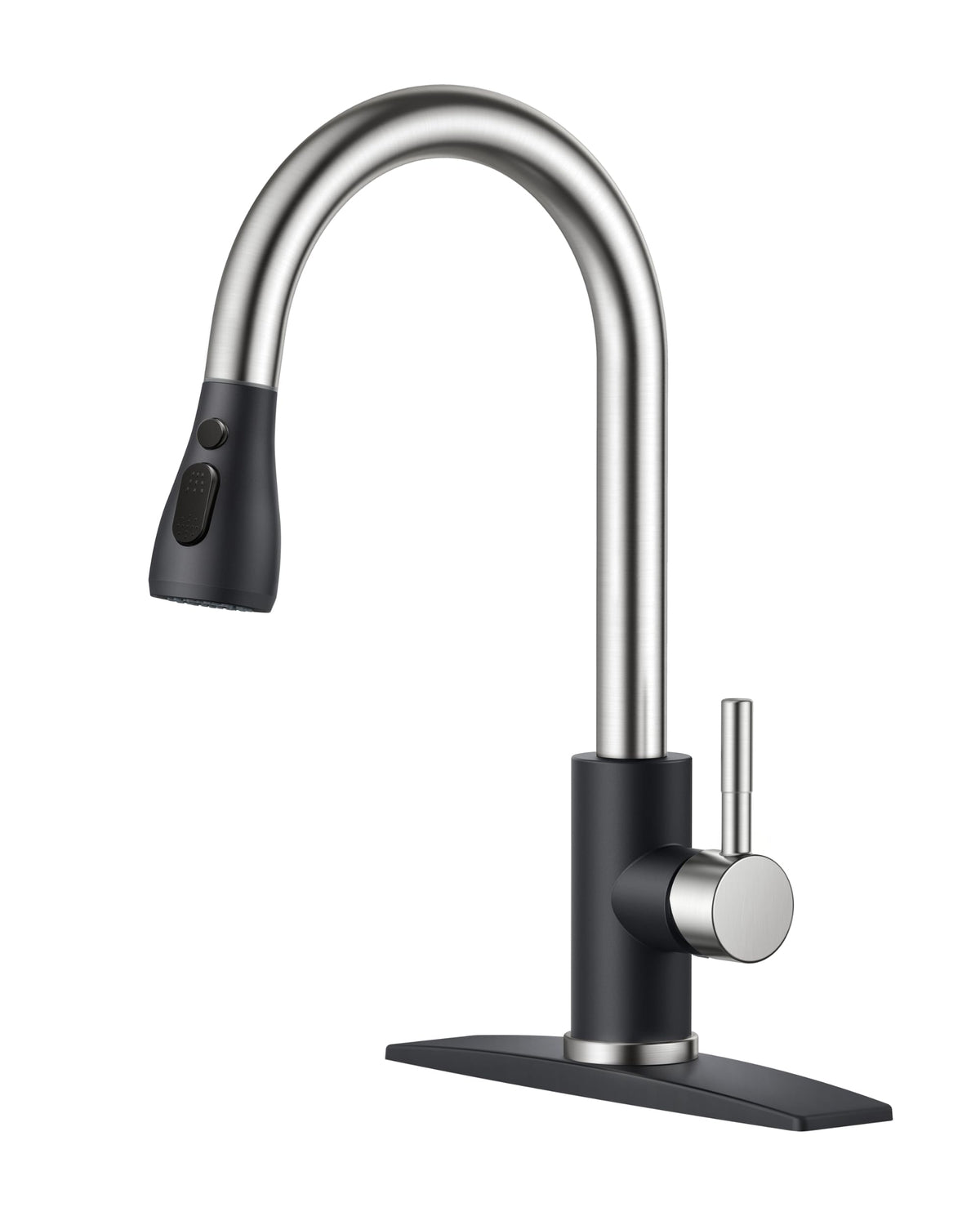 FORIOUS Kitchen Faucets Pull Down Sprayer, Stainless Steel, Brushed Nickel