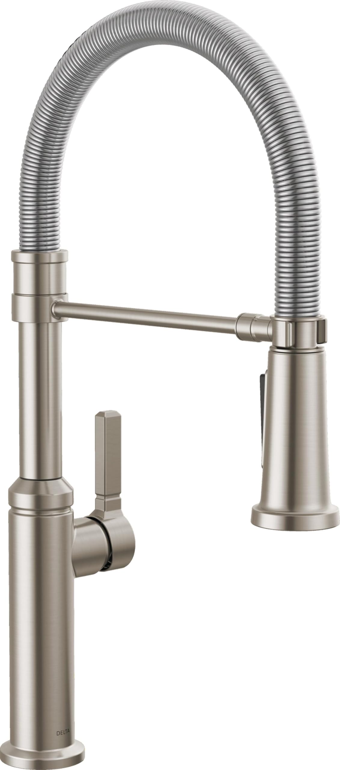 Delta Faucet Rhett Pro Commercial Style Kitchen Faucet with Pull Down Sprayer, Gold Commercial Kitchen Faucet, Spring Kitchen Faucet, Delta Kitchen Sink Faucet, Champagne Bronze 18829-CZ-DST